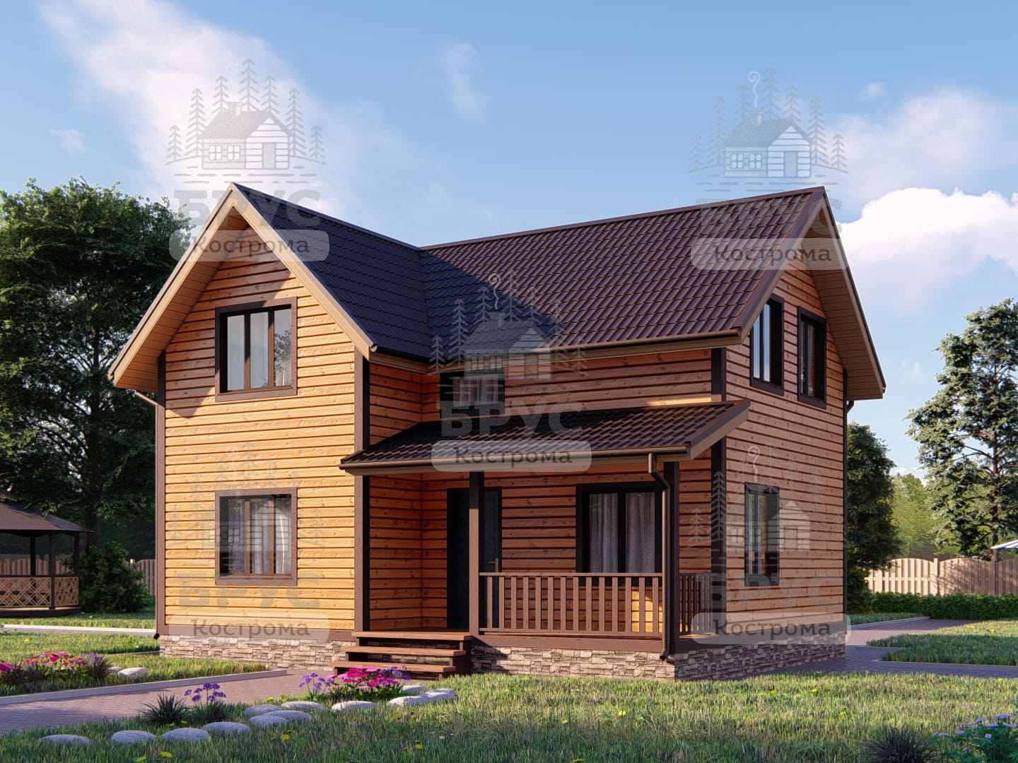 Проект дома из бруса ДБ-8