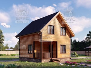 Проект дома из бруса ДБ-12