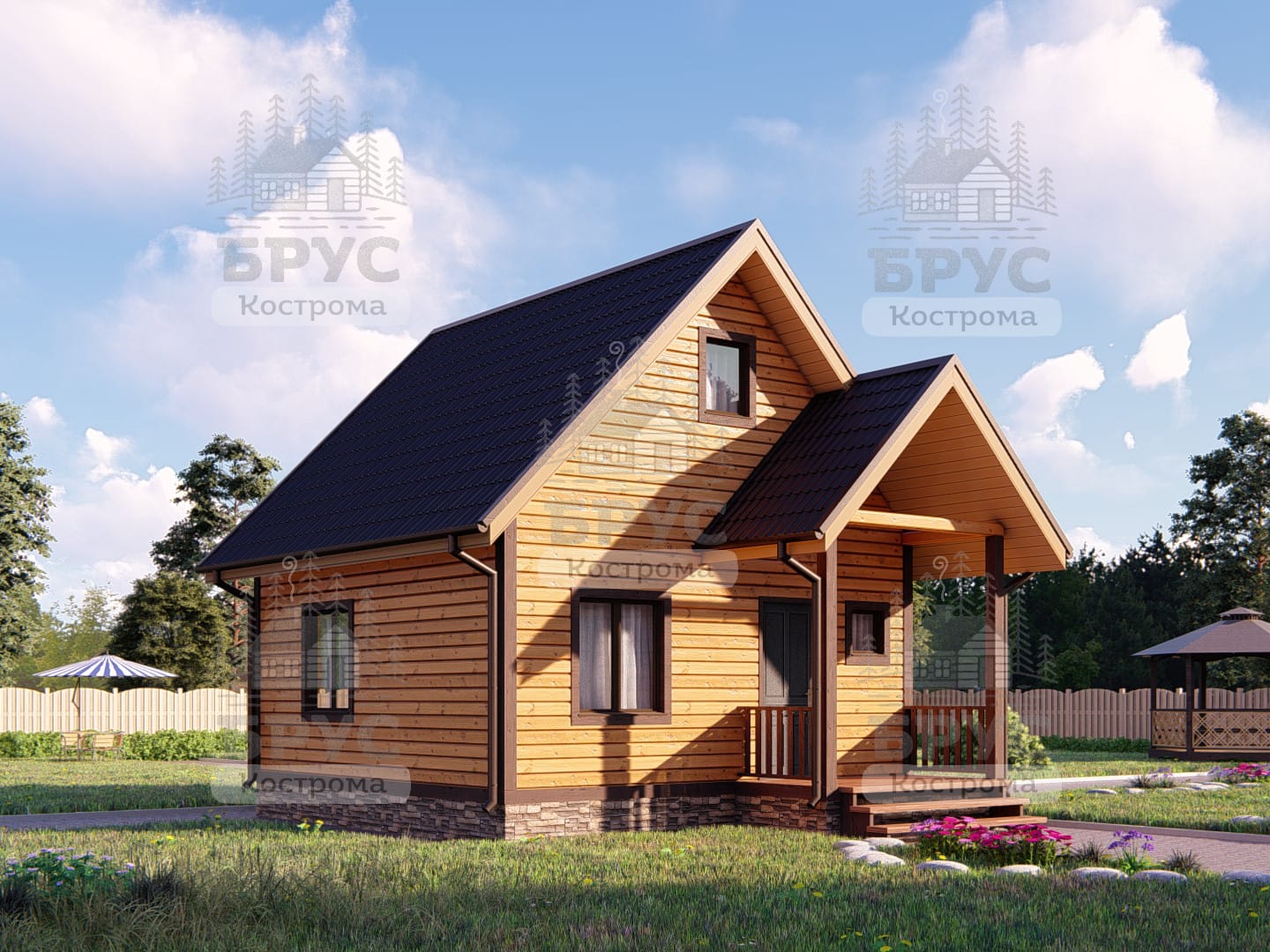Проект дома из бруса ДБ-14