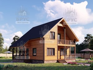 Проект дома из бруса ДБ-16