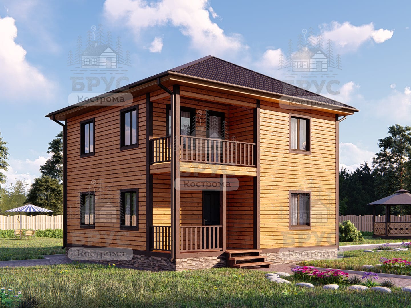 Проект дома из бруса ДБ-37