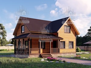 Проект дома из бруса ДБ-45