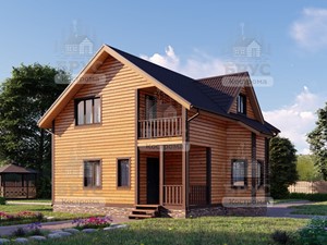 Проект дома из бруса ДБ-48