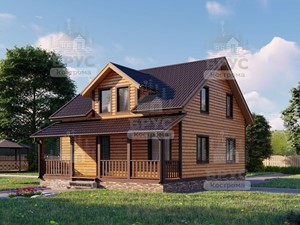 Проект дома из бруса ДБ-52