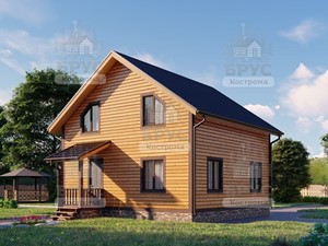 Проект дома из бруса ДБ-57