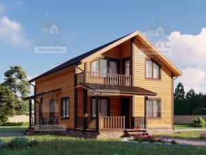 Проект дома из бруса ДБ-71