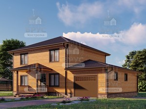Проект дома из бруса ДБ-72