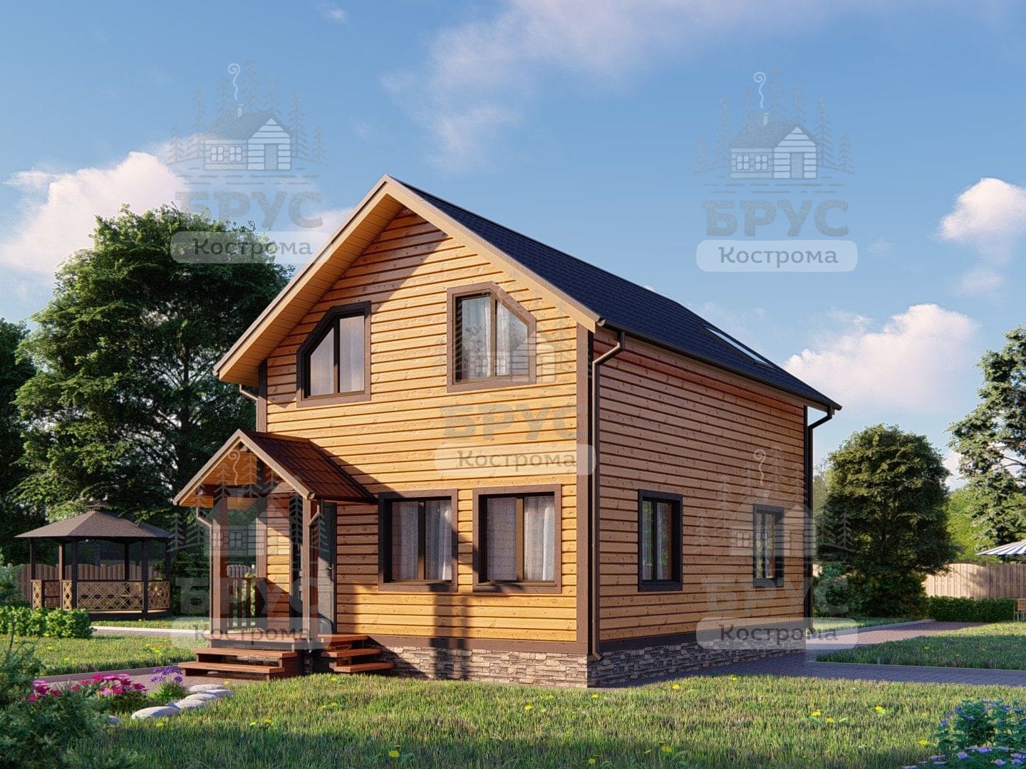 Проект дома из бруса ДБ-98