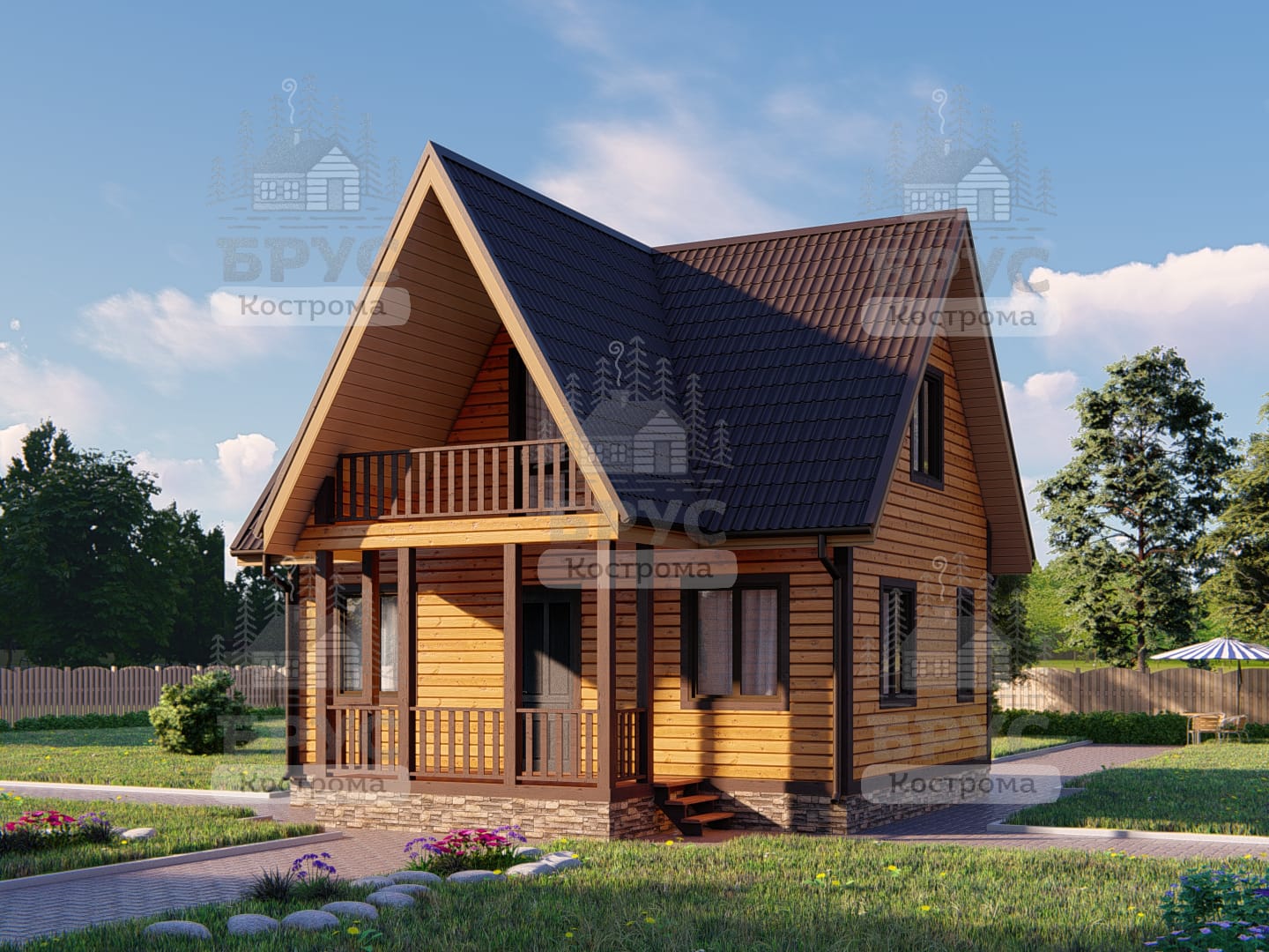 Проект дома из бруса ДБ-135